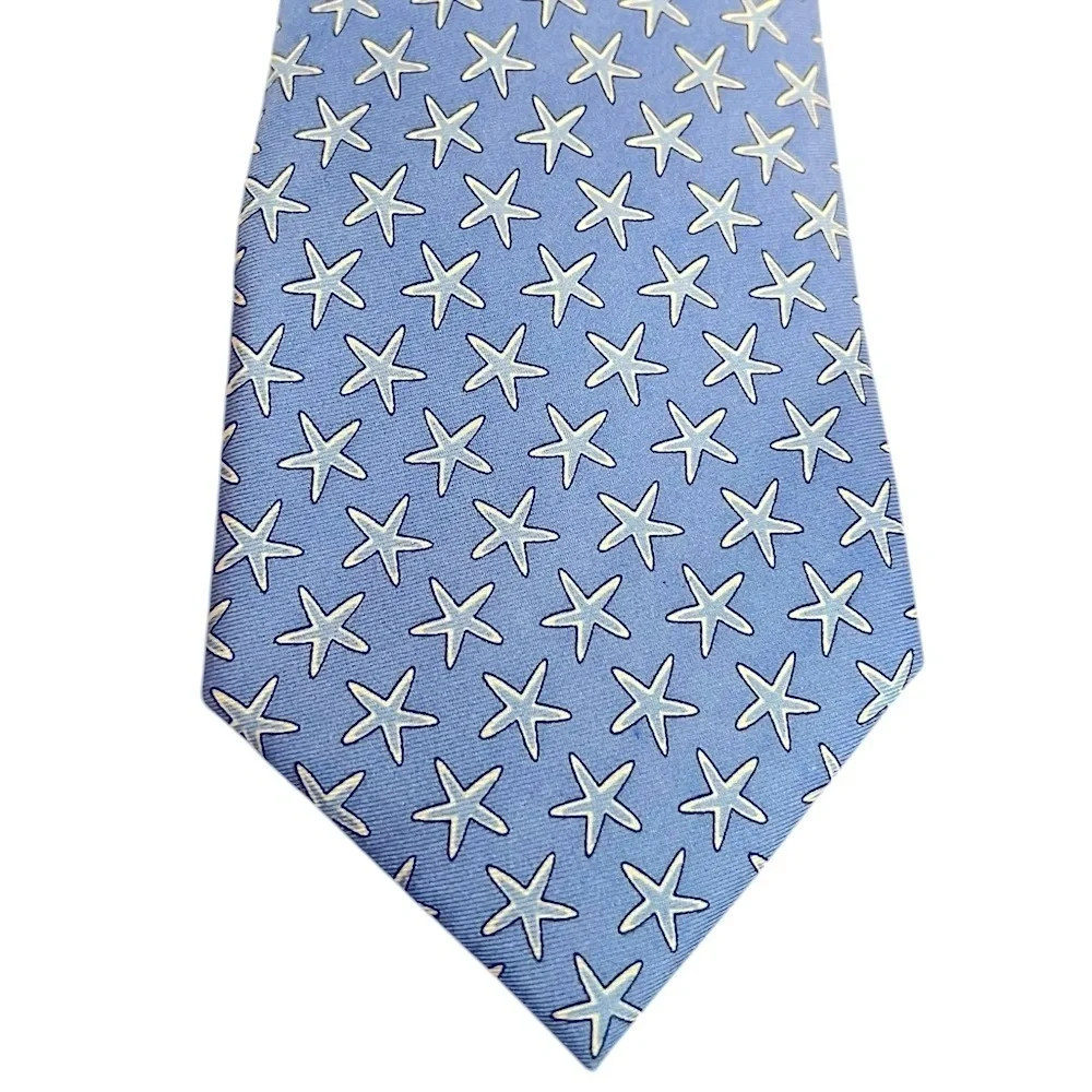 ALYNN blue silk starfish tie